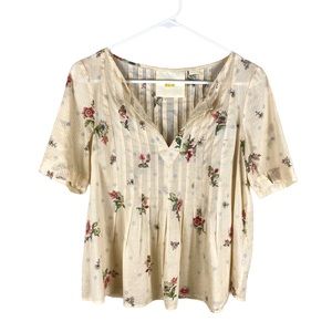 Anthropologie Maeve floral shabby chic blouse